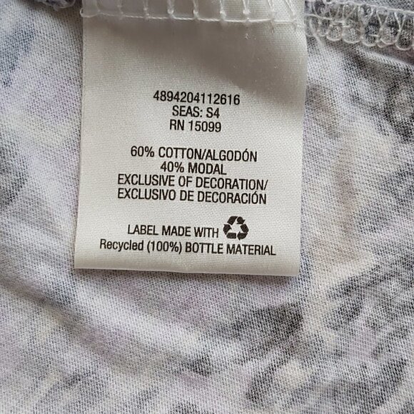 Covington Animal Print Lace V-Neck Shirt - 3/4 Sleeve Cotton Blend - Size Large - Picture 5 of 6